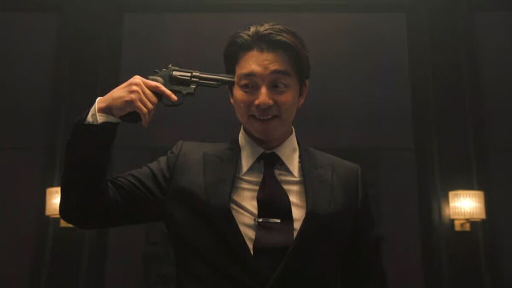 Squid Game Recruiter Playing Russian roulette