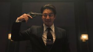 Squid Game Recruiter Playing Russian roulette