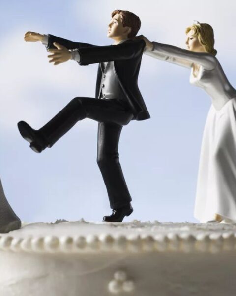 Woman stealing groom from bride