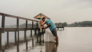 Ali Oswalt and David Barrett during their photoshoot with Brooke LeVesque.