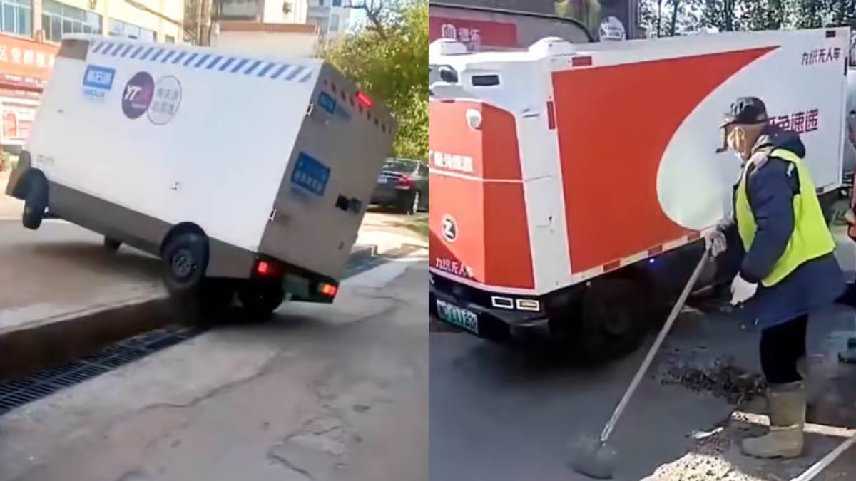 Chinas Autonomous Vans Struggle in Viral Clips