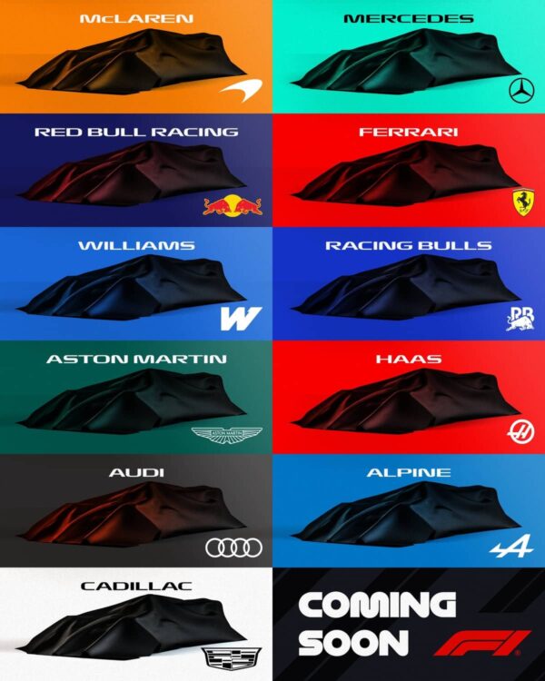 F1 2026 Cars Reveal Poster