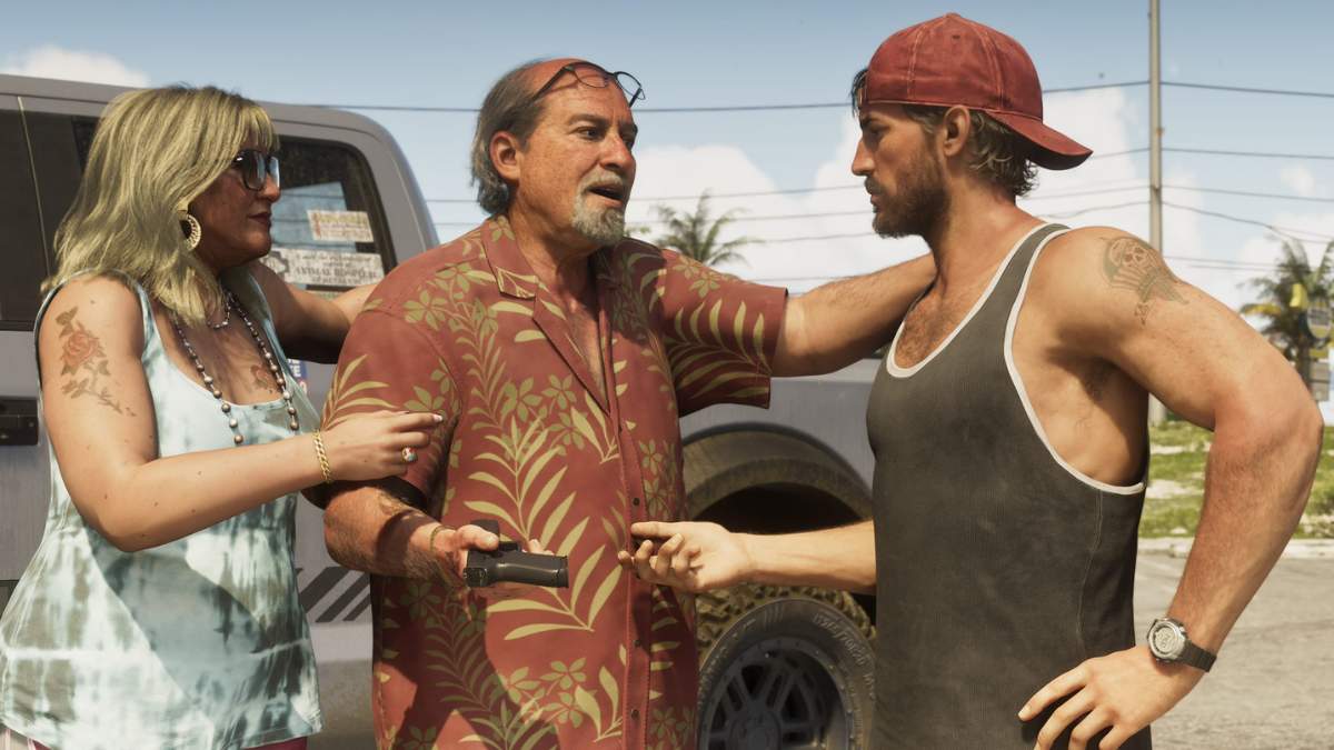 GTA 6 Screenshot Showing Jason Interacting With Other Characters