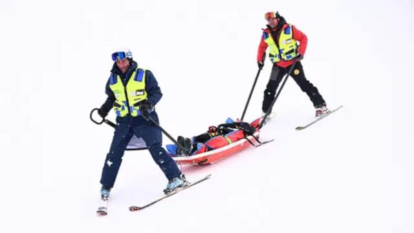 Finley Melville Ives was stretchered away after his crash