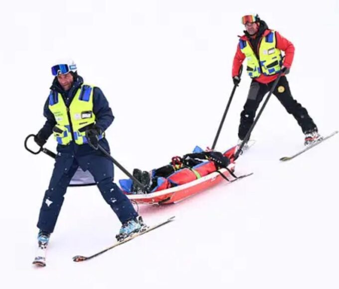 Finley Melville Ives was stretchered away after his crash