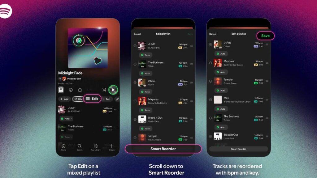 Spotify Now Automatically Mixes Songs Like a Real DJ Spotify Smart Reorder