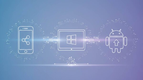 This Free Tool Lets You Share Files Between iPhone, Windows, and Android, editorial image with proper icons, no text