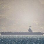 USS Ford entering the Mediterranean.