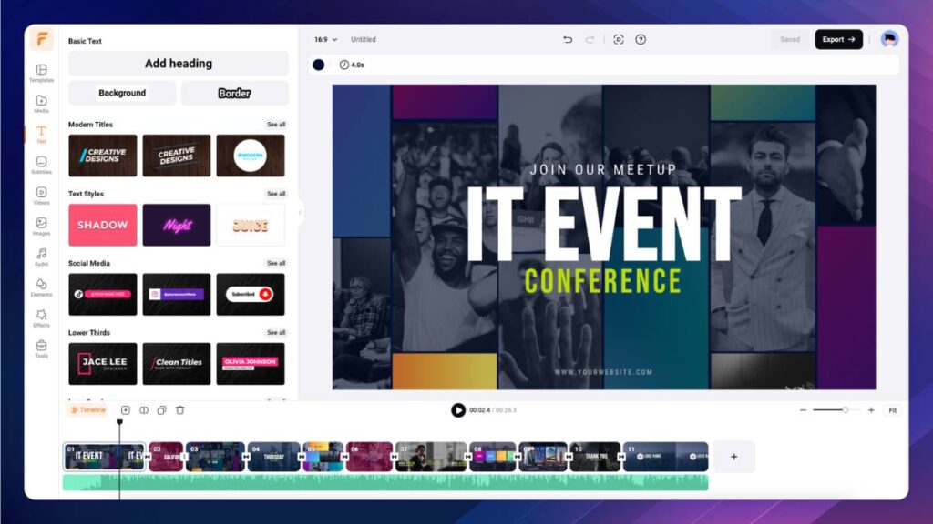 FlexClip Text Editing