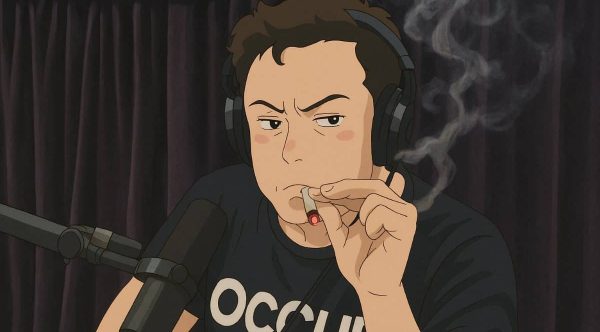 Elon Musk Smoking Marijuana in The Style of Studii Ghibli, Created with ChatGPT