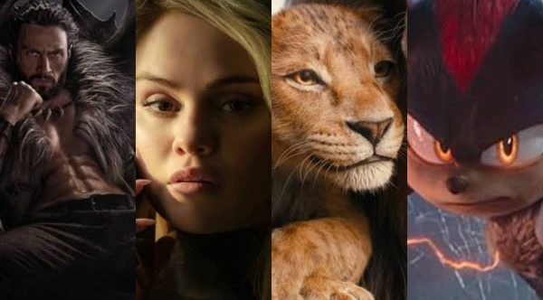 Fall Movies 2024 — Kraven The Hunter, Emiliar Perez, Mufasa The Lion King, Sonic The Headhog 3 (Left to Right)