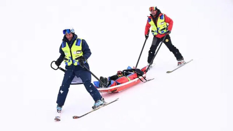 Finley Melville Ives was stretchered away after his crash