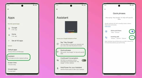 Google Assistant Quick Phrases