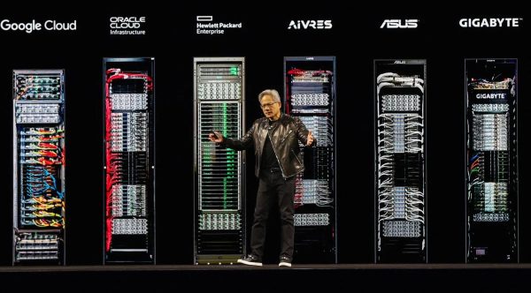 Nvidia CEO Jensen Huang delivers the keynote for the Nvidia GPU Technology Conference (GTC) at the SAP Center in San Jose, California, U.S. March 18, 2025.