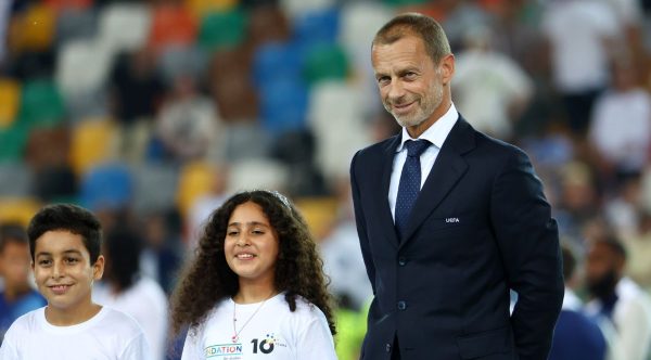 Palestinian Refugee Children Join UEFA Super Cup Medal Ceremony