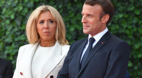 President Macron with wife