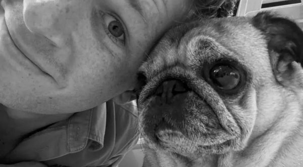 Robert Irwin with pug Stella on Instagram in his announcement that she has cancer.