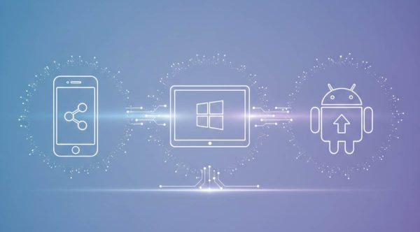 This Free Tool Lets You Share Files Between iPhone, Windows, and Android, editorial image with proper icons, no text