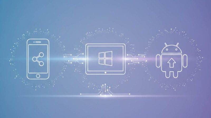 This Free Tool Lets You Share Files Between iPhone, Windows, and Android, editorial image with proper icons, no text