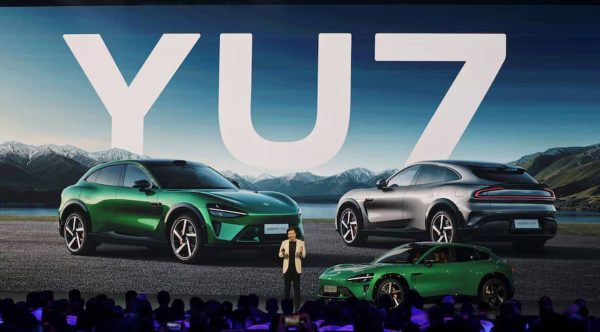Xiaomi founder and CEO Lei Jun introduces the Chinese smartphone maker's new electric SUV YU7 at a launch event in Beijing, China May 22, 2025
