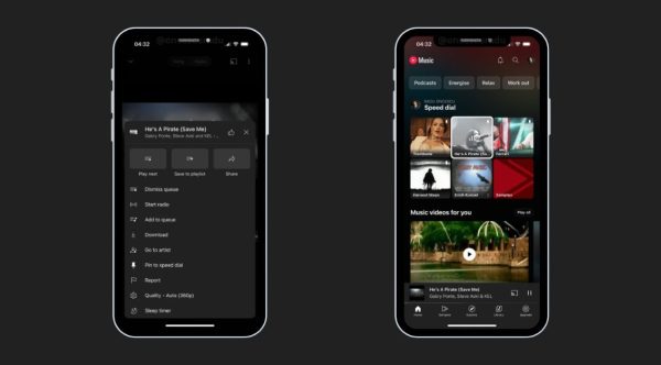 YouTube Music - Pin to Speed Dial